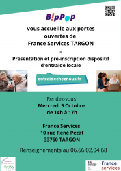 Entraidecheznous aux portes ouvertes France Services Targon